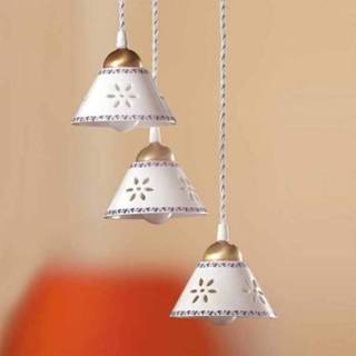 👉 Hanglamp wit keramiek NONNA van keramiek, 3-lichts