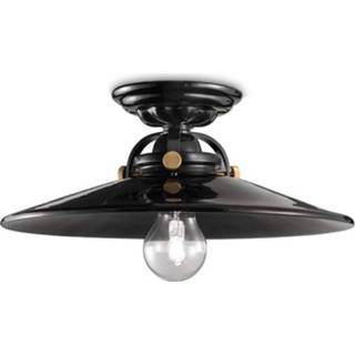 👉 Plafondlamp zwarte keramische Edoardo, 31 cm