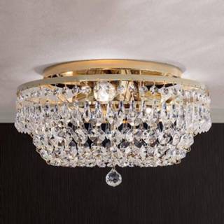 👉 Plafondlamp kristal goud Kristallen SHERATA rond, goud, 35 cm