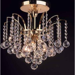 👉 Plafondlamp kristal goud LENNARDA, kristal/goud 42 cm