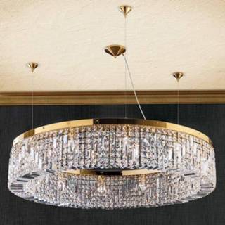 👉 Hanglamp kristal goud Glanzend kristallen Ring 100 cm