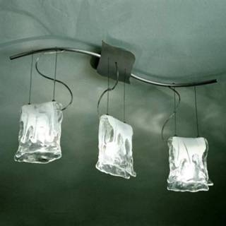👉 Hanglamp glas 3-lichts MURANO met albasten