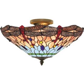 👉 Plafondlamp DRAGONFLY - in Tiffany-stijl