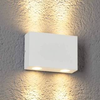 Wit LED-buitenwandlamp Henor in met 2 lichtpunten