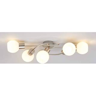 👉 Nikkel Mooie LED-plafondlamp Elaina, 5-lichts, mat