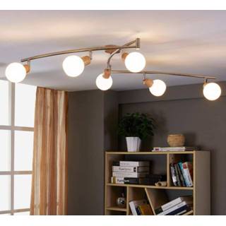👉 Plafondlamp Langwerpige houtlook LED Svenka