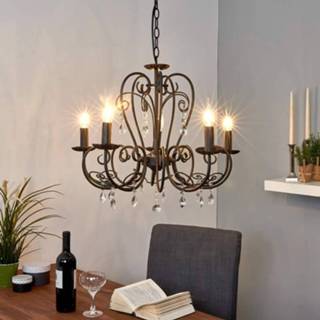 Kroonluchter zwart Vijfflammige Sophina in