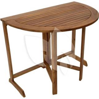 👉 Terras tafel houten Halfronde opklapbare tuintafel 90 x 60 cm 4057622982708