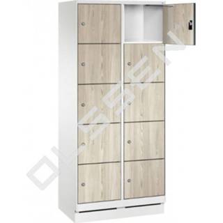 👉 Locker houten MDF EVOLO met 10 brede vakken (MDF) 7091136822843