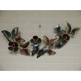 👉 Metaal Wanddecoratie gekleurde vlinders