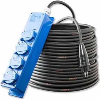 👉 Verdeel doos blauw Verdeeldoos 4x schuko 16A 250V 10 meter kabel Keraf