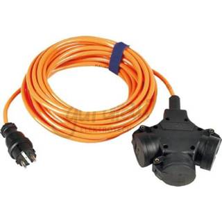 👉 Verlengsnoer oranje 25M PUR kabel 3x1,5mm² 3-voudig
