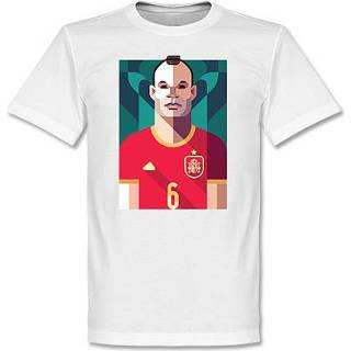 👉 Shirt unisex t-shirts spanje volwassen Verenigde Staten wit Playmaker Iniesta Football T-Shirt