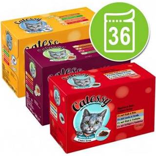 👉 Katten voer probeerpakketten Gemengd pakket: Catessy hapjes in Gelei en Saus Kattenvoer - 36 x 100 g met 12 verschillende smaken