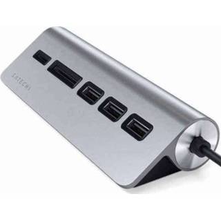 👉 Geheugen kaartlezer aluminium grijs Satechi Type-C USB Hub & Card Reader Space Gray 879961007164