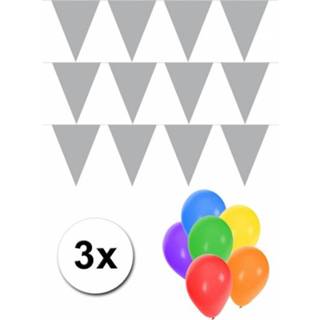 👉 Vlaggen lijn zilver XL Pakket 3x vlaggenlijn incl gratis ballonnen