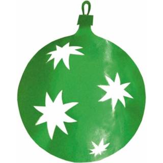 👉 Hangdecoratie kerstbal groen 30 cm