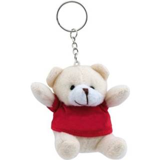 Teddybeer rood kinderen sleutelhangertje
