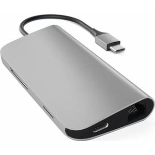 👉 Grijs aluminium Satechi USB-C Multi-Port Adapter 4K Ethernet Space grey 879961006136