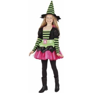 Heksen pakje voor meisjes groen roze Groen roze meisjes Heksen pakje groen/roze voor