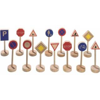 👉 Verkeers bord active kinderen multi hout houten decoratie verkeersborden