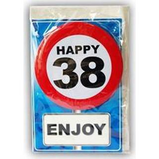 👉 Happy Birthday kaart met button 38 jaar