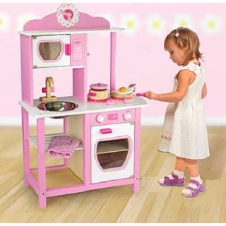 👉 Speelgoed keuken meisjes active roze hout keukentjes deluxe
