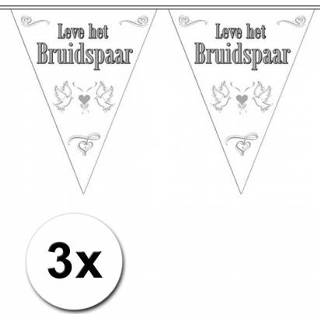 👉 3x Leve het bruidspaar bruiloft versiering vlaggenlijn