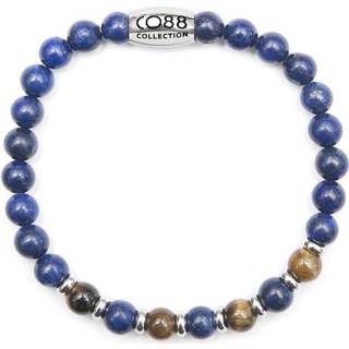 👉 Armband natuursteen active rekarmband bruin blauw CO88 Collection 8CB-90017 - Natuurstenen Lapis Lazuli en Tijgeroog 6 mm maat m / 8719497235902