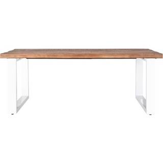 👉 Eettafel wit metalen active mannen Mango massief met poot 200 t/m 300cm