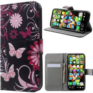 👉 Portemonnee IPhone X Style Series Wallet Case - Vlinders / Bloemen 5712579929143 1518610493000