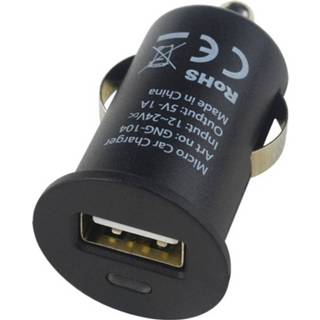 USB Mini autolader zwart active GNG-104 Autolader zwart active USB Mini 1A 8718858439973