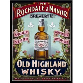 Wandbord mannen Wand bordje Rochdale and Manor Higland Whiskey