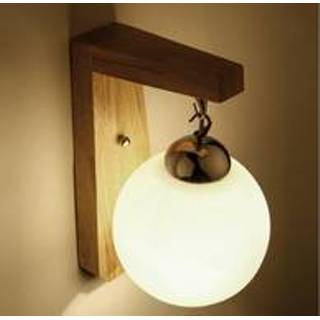 👉 Vintage wandlamp hout active Design Met Glazen Lampenkap 7432022723729