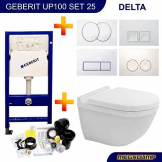 👉 Toiletset Up100 25 Duravit Starck 3.0 Met Bril En Drukplaat 8719304361251