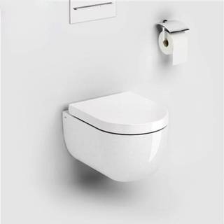 👉 Toiletpot wit keramiek glans Hangend Clou Hammock 49x36.8x37.5cm Wandcloset Diepspoel met Softclose Toiletbril