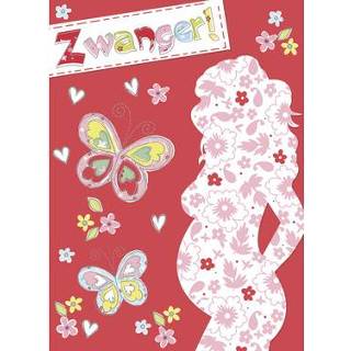 👉 Rode zwangerschapskaart met vlinders