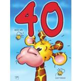 👉 40 jarige giraffe op blauwe achtergrond