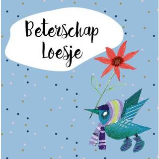 👉 Beterschapskaart nederlands blauw met vogeltje