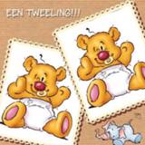 👉 Nederlands geboorte felicitatiekaart geel Een tweeling