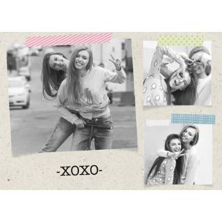 👉 Vriendschapskaart | Foto | Collage | Wit | Roze