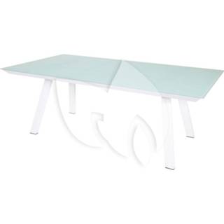 👉 Terras tafel aluminium glas wit Tuintafel Breeze aluminium/glas - 260 x 110 76 cm 8714365418555