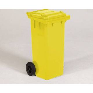 👉 Geel 2-wiel container, 480x550x940 mm, 120 ltr, met deksel, 8719667010599
