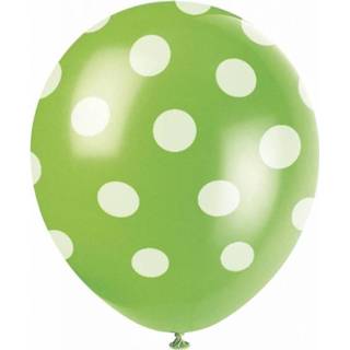👉 Groen witte Ballon Stip (6st)