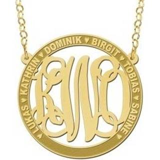 👉 Hanger gouden Names4ever Monogram met Namen + Ketting GMH021