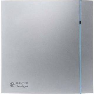 👉 Badkamer toiletventilator zilver plafond-en wandmontage Silent Design 200 CZ aan/uit Badkamer/ toilet ventilator - dia 120mm (zilver) 8413893397935