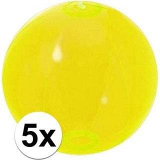 👉 Strandbal geel PVC kinderen 5x neon