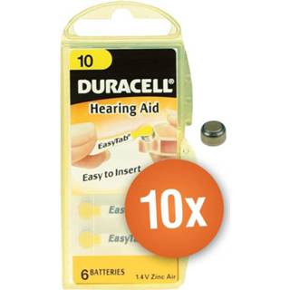 👉 Duracell gehoorapparaat batterijen - Type 10 - 10 x 6 stuks