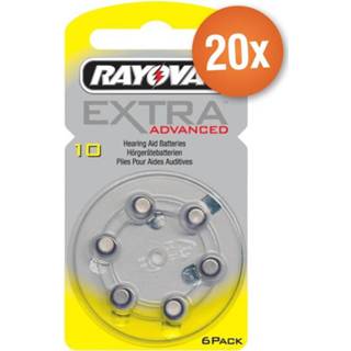 👉 Voordeelpak Rayovac gehoorapparaat batterijen - Type 10 (geel) - 20 x 6 stuks