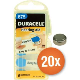👉 Voordeelpak Duracell gehoorapparaat batterijen - Type 675 (blauw) - 20 x 6 stuks